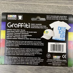 Graffiti Fabric Markers 6ct Green Blue Red Yellow Brown Black