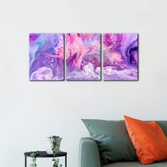 3 Pieces Modern Abstract Texture Artwork Canvas Prints Abstract Purple Paint …