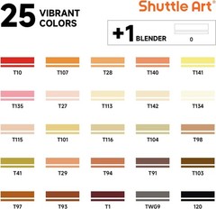 26 Colors Professional Skin Tone & Hair Art Markers – Dual Tip Set with Blender