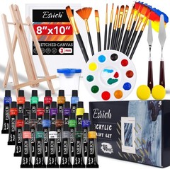 Acrylic Paint Set,46 Piece Professional Painting Supplies with Paint Brushes,…