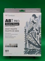 Tombow ABT Pro Alcohol Based Markers Set of 12 Gray Palette