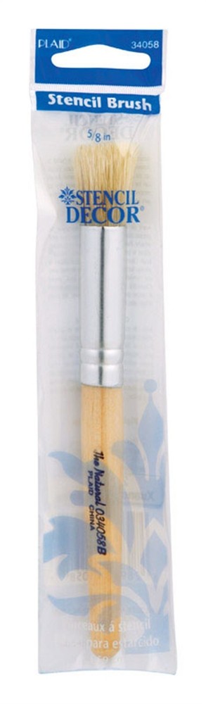 Plaid 34058 White China Bristles Stencil Paint Brush 5/8 in. (Pack of 6)