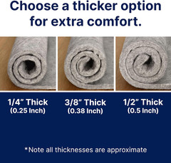 6′ Square 1/4″ Thick Felt Rug Pad – Safe for All Floors, Including Hardwoods