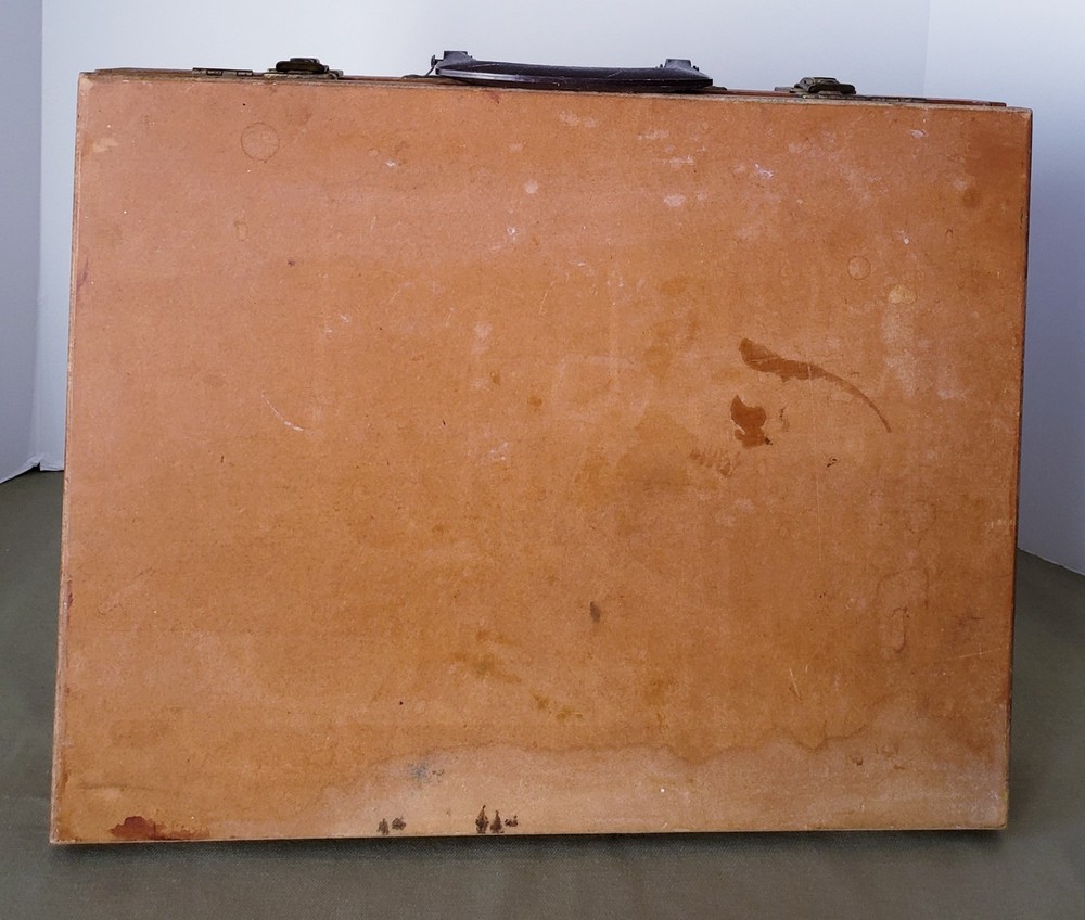 Vintage Wooden Art Box Artist Divided Suitcase Carry Case