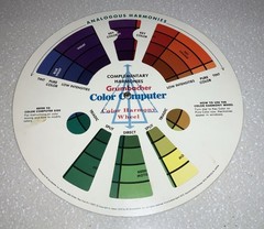 Vintage M. Grumbacher Color Computer Double Sided Circular Color Wheel 1972