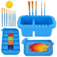 Paint Brush Cleaner, Paint Brush Holder with Palette, Painting Art Supply Sto…