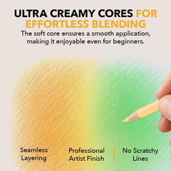 Castle Art Supplies 72 Spring Colored Pencils Set | Wax-Based Pencils with Soft,