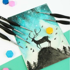 6Pcs Extra Fine EF Tip Details Paint Model Maker Painting Brush Pen Tool Set