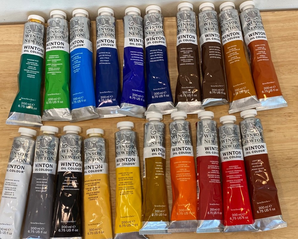 20 tubes WINSOR & NEWTON WINTON OIL COLOUR paint 200ml color NEW no duplicates