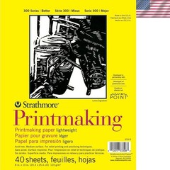 300 Series Printmaking Paper Pad, Glue Bound, 8×10 inches, 40 Sheets 120g – A…