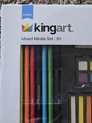 NEW KingArt Mixed Media Set 51 Watercolor Sketching Charcoal Colored Pencils