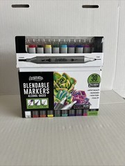 ArtSkills Dual-Tip Blendable Alcohol Marker Set, 30-Count W/2 Blenders Open Box