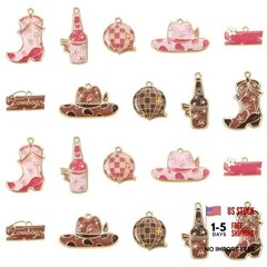 Mixed Life Makeup Brass Alloy Enamel Charms Cowboy Theme Charms_20 pcs