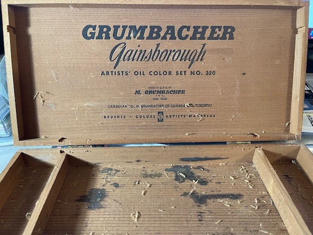 Antique Grumbacher Gainsborough Artist’s Wooden Latching Dovetail Box ONLY