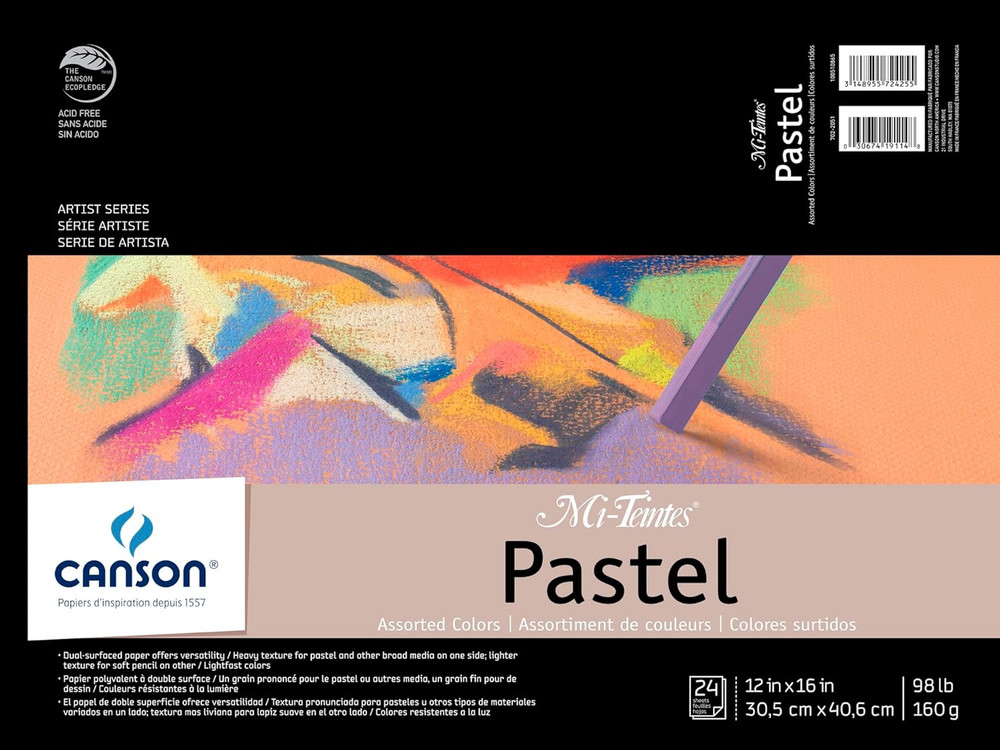 Drawing Pad Mi-Teintes, 12″X16″, Colors May Vary