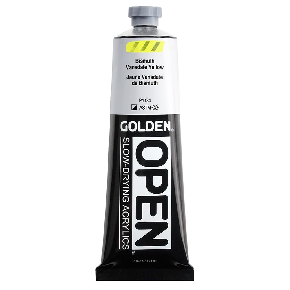 GOLDEN OPEN Slow-Drying Acrylics, Bismuth Vanadate Yellow, 5 fl oz. tube, Pro…