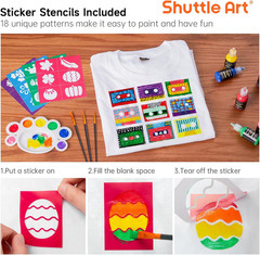 Fabric Paint, 24 Colors 3D Permanent Paint with Brushes Palette Pen Fabric Sheet