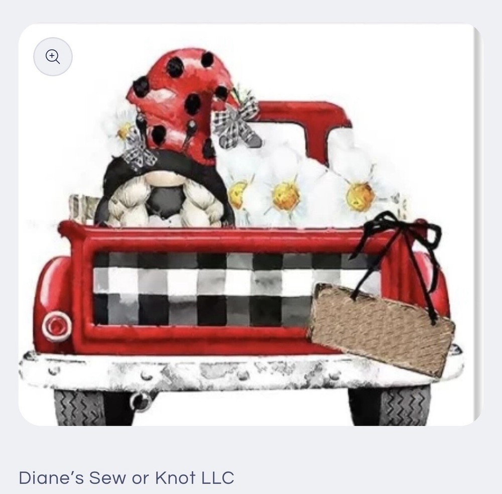 Diamond Dots Painting Kit 30 x 40 cm Red Truck Buffalo Plaid