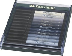 Faber Castell Pitt Artist Brush Pen Set of 12 Grey Colors Water Resistant