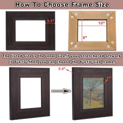 DIY Wood Plein Air Frame for Canvas 12×16, 3.1″ Wide Antique Canvas Floater F…