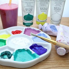 9 Well Porcelain Ceramic Watercolor Paint Palette – Mixing 9 Wells