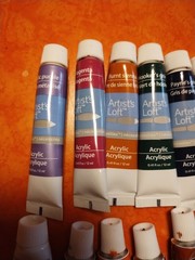 Lot of 17 Artists Loft Acrylic Paint 0.7 fl oz Tubes New And Used Mix