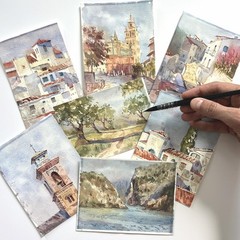 Watercolor Set “Watercolour Trip to Spain”, Painting Kit for Adults, Coloring…