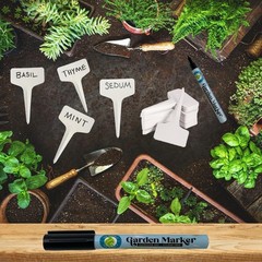 2 Pack Garden Marker Pen Permanent Markers Black UV Fade Resistant Marker Pen…