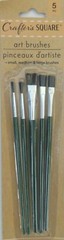 Crafter’s Square 5 Small Medium Large Artist Paint Brushes ~ Green