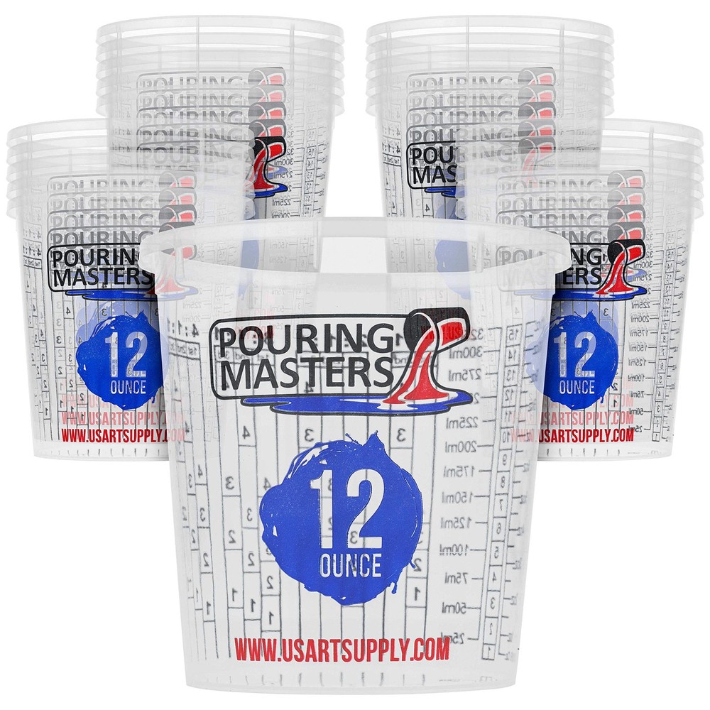 12 Ounce (350ml) Graduated Plastic Mixing Cups (Box of 20) – Paint Mixing Cup…