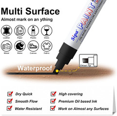 Jumbo Black Paint Markers Pens, 2 Pack Oil Based Chisel Tip Permanent Paint Pens