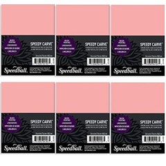 Speedy-Carve Block Printing Carving Block Rectangle Pink 3 x 4 Inches 6-Pack …