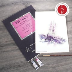 Acid-Free Hot Press Watercolor Paper – 12 Sheets