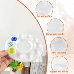 20 Pack Paint Tray Palettes for Kids, Plastic White Students,…