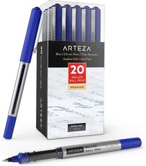 ARTEZA Rollerball Pens, Pack of 20, 0.5mm Blue 1 Count (Pack 20),