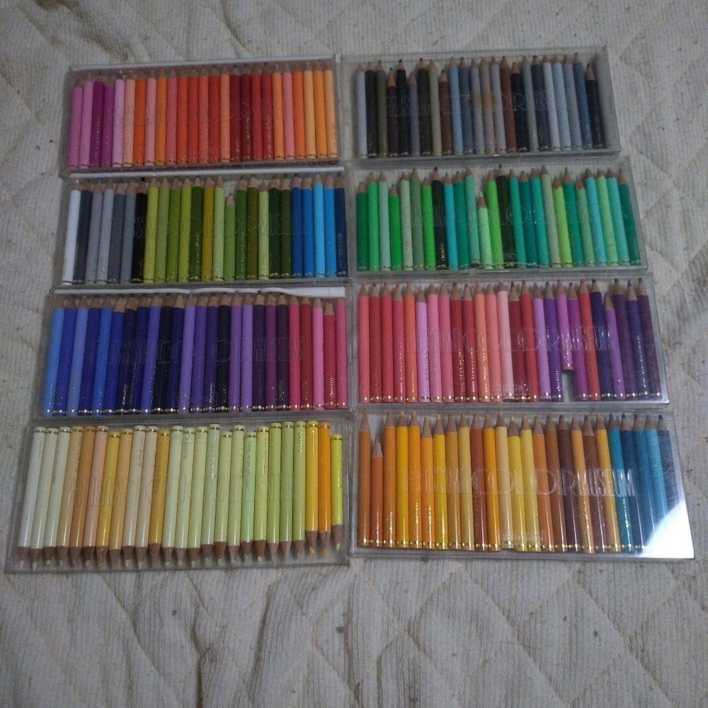 FERRIS WHEEL Color Pencil Set 200 Pencils Case Included Used, Missing 1 Gray