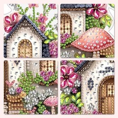 Diamond Art Hanging Kits for Adults Beginners Flowers and Mushrooms Cottage