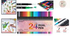 Artisan 24 Color Dual Tip Brush Pens – Perfect for Coloring & Hand Lettering
