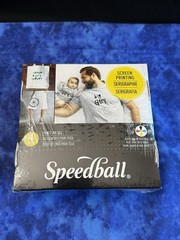 Speedball Fabric Screen Printing Ink Set – 4 Colors (4oz) Black Red Blue Yellow