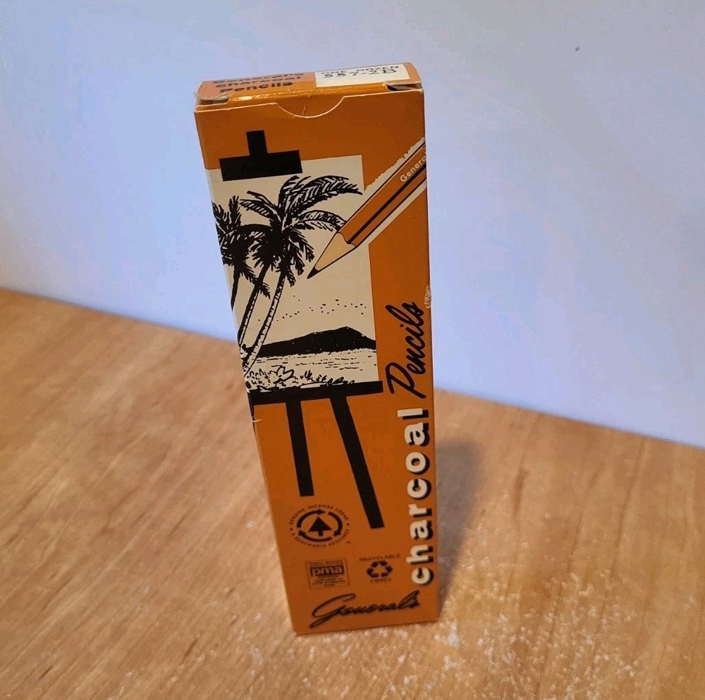 GENERAL’S Charcoal Pencils BOX OF 12 #557-2B Genuine Cedar PMA Approved