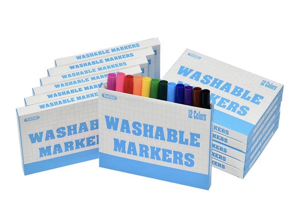Rarlan Washable Markers Bulk, Markers for Kids, Bulk Pack, 12 Colors, 4 Boxes…