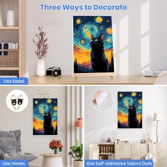 Framed Starry Cat Paint By Numbers For Adults Beginners DIY Canvas Art Decor