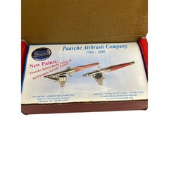Paasche Airbrush H Series Single Action Siphon Feed Kit Brown Wood Handle USA