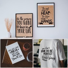 16 Pcs Inspirational Word Stencils, Quote & Phrase 7.87 x inches, white