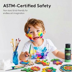 TMOL Acrylic Paint Set: 36 Colors (2oz), 12 Brushes for Canvas, Wood