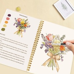 Watercolor Workbook Set,Water Coloring Book Set,12 Different Patterns of Orig…