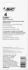 Bic 4-Color Retractable Ballpoint Pen Assorted Ink 1mm Medium 3/Pack MMP31