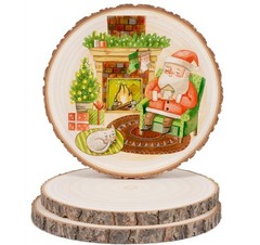 3 Pack 11 Inch Large Wood Slices for Centerpieces,Natural Unfinished Round Wo…