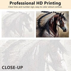 TUMOVO Native American Horse Paint by Number Kits, Frameless, War