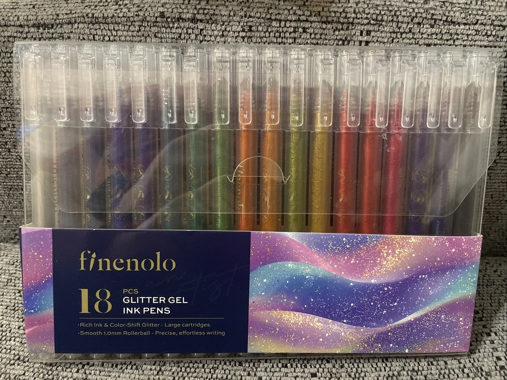 Professional Finenolo 18pcs Glitter gel ink pens Premium